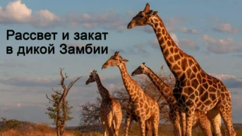 Рассвет и закат в дикой Замбии
