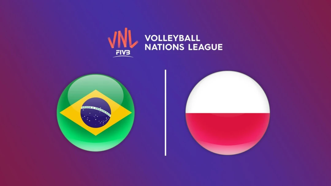 Передача Волейбол. Ұлттар лигасы 2025 FIVB, Бразилия - Польша, ерлер