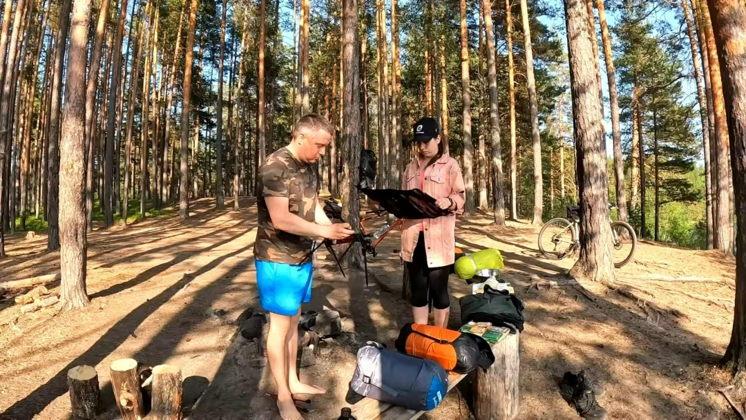 Передача Велопоход. Ночь в палатке на озере