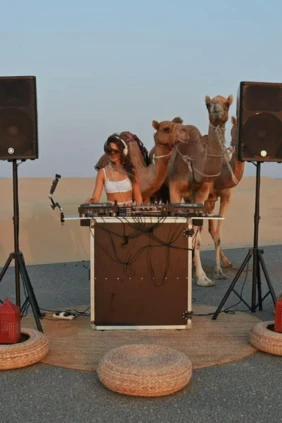 Amelisa. DJ set in desert with camels Mix